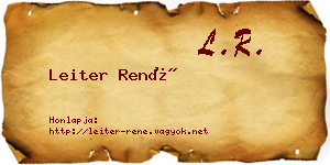 Leiter René névjegykártya